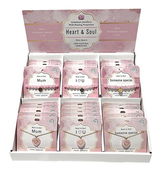 Heart & Soul Premium Rose Quartz Jewellery Assortment CDU (30 pce)