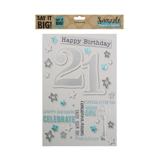 Jumbo 21st Silver Birthday Card