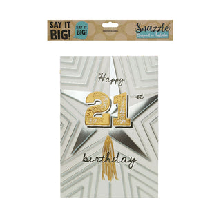 Jumbo 21st Gold Birthday Card 29.7cm x 42cm