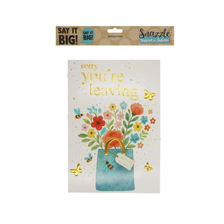 Jumbo Sorry You're Leaving Us Flower Card