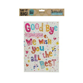 Jumbo Good Bye Good Luck Best Wishings Card