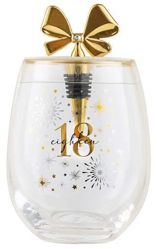 S/L Glass w Bow Stopper 18Th