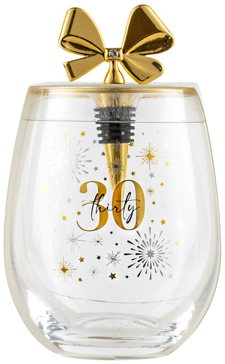 S/L Glass w Bow Stopper 30Th