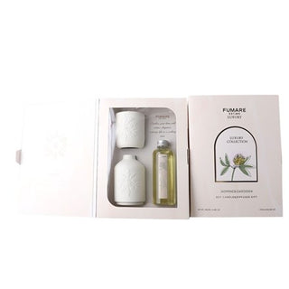 FumaRe Ceramic Gift Set 170g Soy Candle and 200ml Diffuser - Jasmine & Gardenia