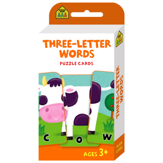 School Zone Three Letter Words Puzzle Cards
