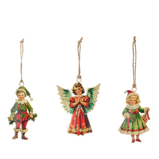 Gala Angel Metal Ornaments 6x10cm 3 Assorted