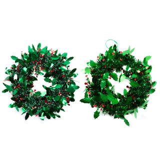 Christmas Tinsel Wreath Hanging Decoration 28x28cm 2 Assorted