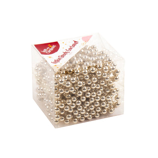 Christmas Garland with Beads 8m Champagne