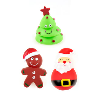 Christmas Dog Toy Squeaky 10cm 3 Assorted