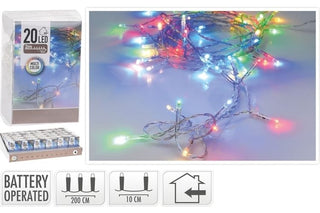 Christmas 20 LED Lights Multi B/O 2M CDU (30 pce)