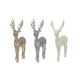 Christmas Dancer Prancer Glitter Reindeers 14x22cm 4 Assorted CDU (12 pce)