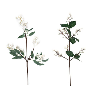 Christmas Dancer Prancer Large White Berry Stem 65cm 2 Assorted