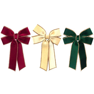 Christmas Dancer Prancer Velvet Bows 23x35cm 3 Assorted