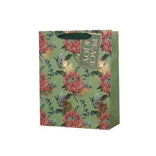 Christmas Dancer Prancer Australiana Floral Gift Bag Medium 18x23x10cm