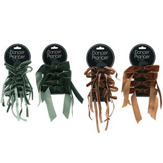 Christmas Dancer Prancer Velvet Bows 4 Assorted