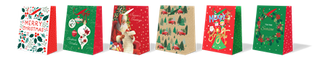 Christmas Medium Xmas Gift Bags 6 Assorted