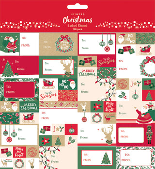 Christmas Label Sheets Traditional (168 Pack)