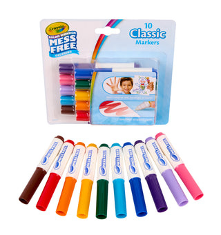 Crayola Wonder Mess Free Mini Markers Classic Colours (10 Pack)