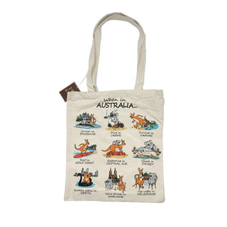 Aus Cities Cottn Tote Bg Wht