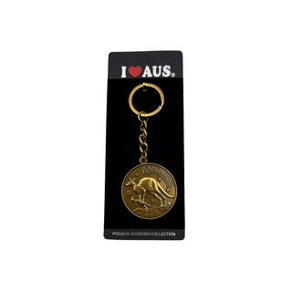 Australiana Antique Gold Keychain - Kangaroo
