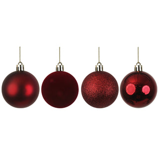 Christmas Dancer Prancer Red Shatterproof Baubles 6cm (24 Pack) CDU (12 pce)