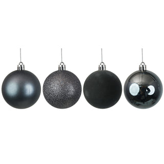 Christmas Dancer Prancer Silver and Gunmetal Baubles 6cm (24 Pack) CDU (12 pce)