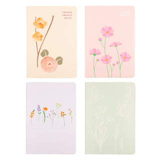 2027 Diary PU Floral with Col Edge A5 WTV 4 Assorted