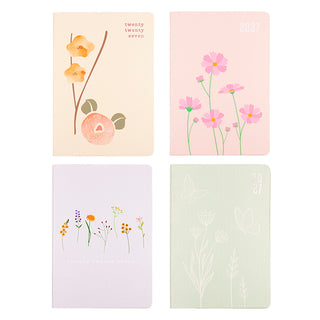2027 Diary PU Floral with Col Edge A4 WTV 4 Assorted