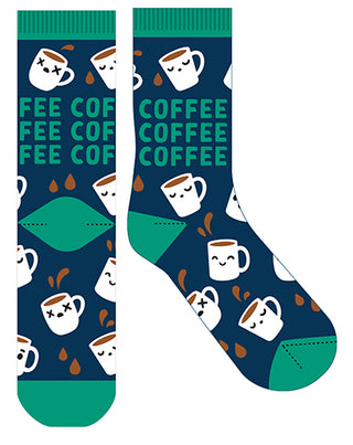 Frankly Funny Crew Socks Coffee Faces