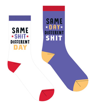 Frankly Funny Crew Socks Same Shirt Different Day