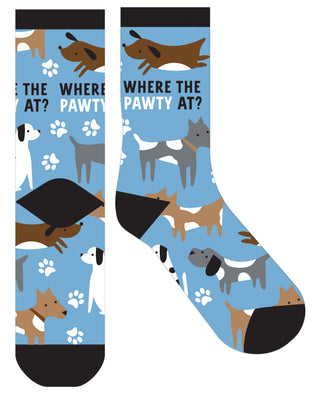 Frankly Funny Crew Socks Feather Where The Pawty At