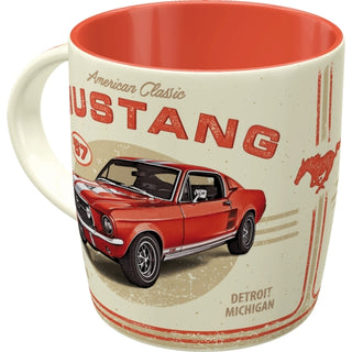 Nostalgic-Art Ceramic Mug - Ford Mustang GT 1967 Red 8.5x9x8.5cm