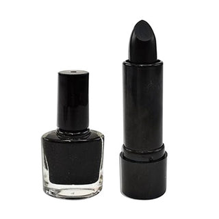 Halloween Black Lipstick And Nail Polish Set