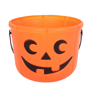 Halloween Plastic Pumpkin Pail 18x14cm