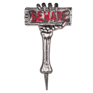 Halloween Beware Skeleton Arm Lawn Stake 43.5x25cm