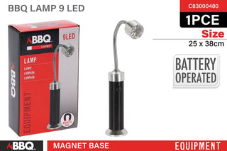 1pce BBQ Lamp 9 LED with Magnet Battery Operated