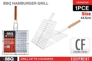 1pce BBQ Hamburger Grill 4 Burgers 45cm