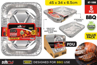 5pce Large Foil Trays 45x34x6.5cm