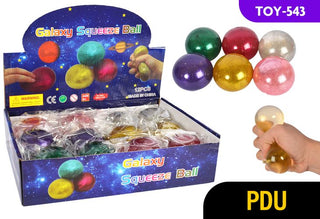 1pce Squeeze Galaxy Ball 6.5cm 6 Assorted CDU/12