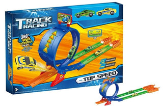 15 Piece Dual Loop Track Racing Launcher Set