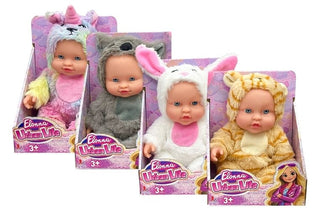 Elonna Baby Doll with Animal Clothes 24cm 4 Assorted