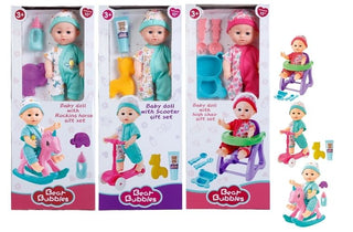 4-5 Piece Doll with High Chair, Rocking Horse & Skater Set