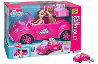 4 Piece Small Doll with Car Open Door & Boot Set