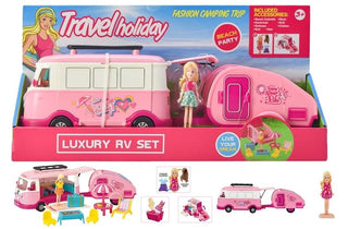 10 Piece Small Doll with Luxury RV Set