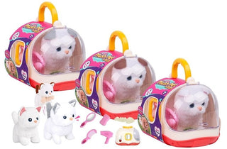 2 Piece Plush Cat in Carry Case with Accessories