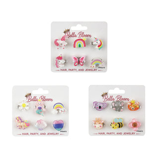 6 Pack Girl Jewel Rings