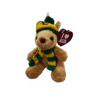 Plush Kangaroo with Green & Yellow Scarf Beanie
