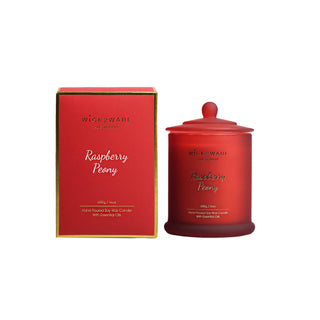 Wick 2 Wear Candle with Box 400g - Raspberry Peony Red