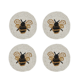 Coast to Coast Bee Beaded Coasters 4 Pack - 10cm
