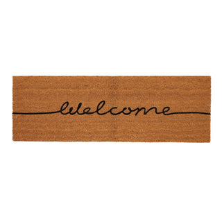 Coast to Coast Welcome Script Black PVC-Backed Coir Mat - 40x120cm